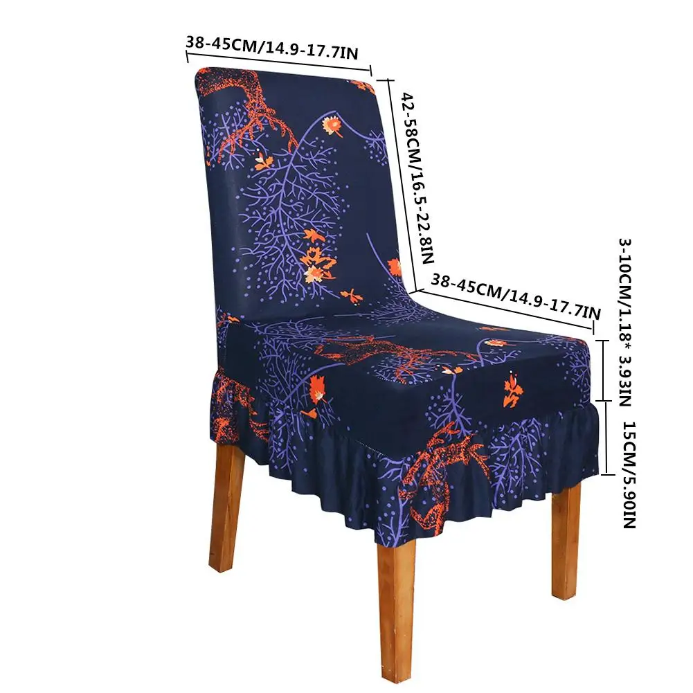 

Printed Chair Cover Polyester Slipcovers For Dining Room Stretch Elastic Chair Covers Banquet Hotel Kitchen Wedding