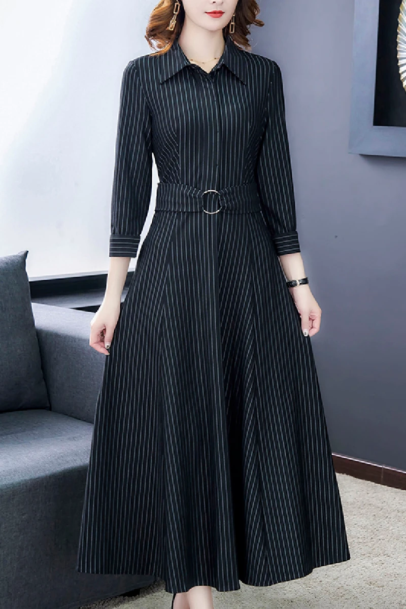 

Elegant Style Slim fit high waist female Ruffles Long Dress Vintage ladies Spring dress