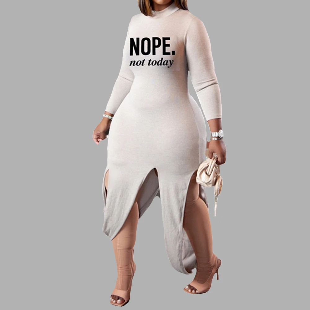 

Женская одежда, пикантное модное однотонное облегающее платье миди неправильной длины с принтом букв, круглым вырезом, повседневные платья...