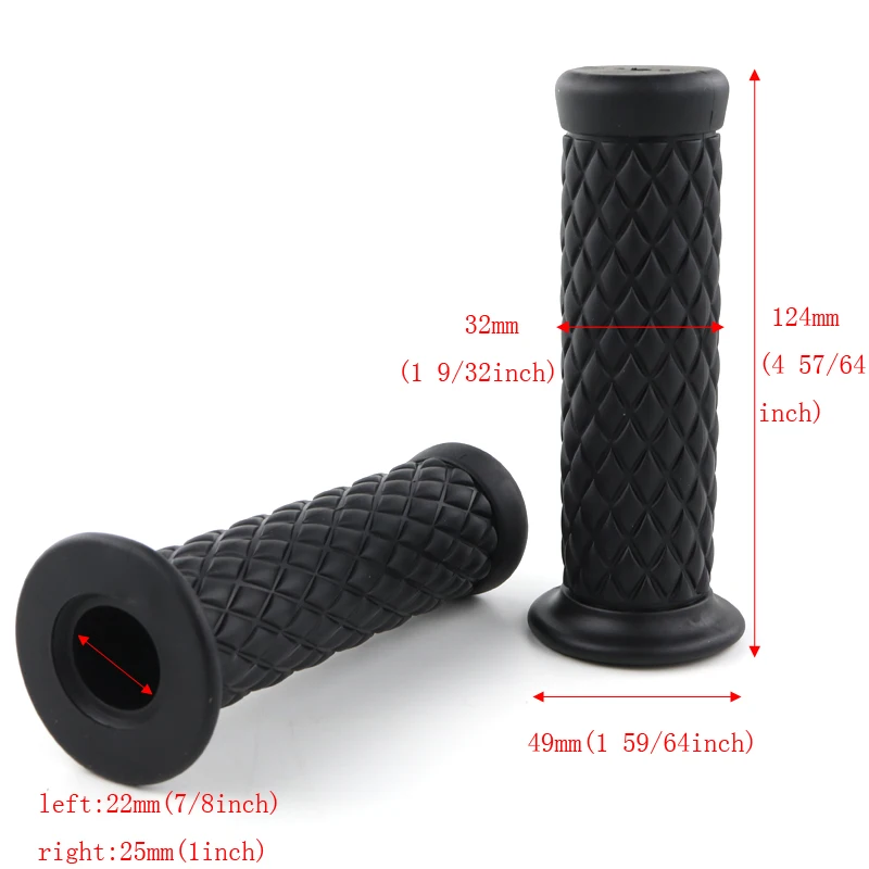 Универсальный винтажный резиновый руль для мотоцикла 22 мм 7/8 дюйма левый 25 1 дюйм