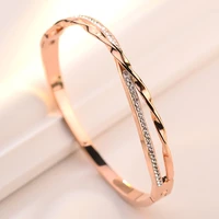 hand zircon ornaments four ye cao rose jin taigang bracelet woman personality stainless steel bracelet