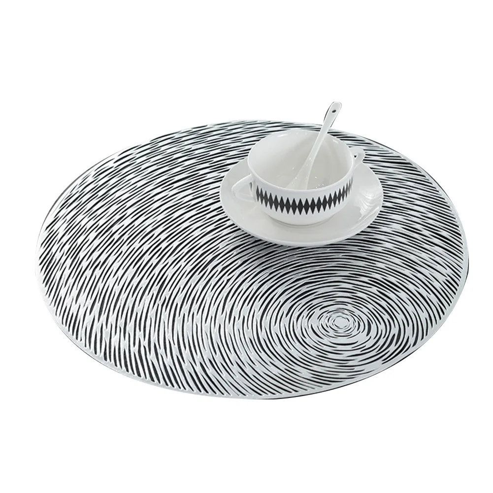 Placemat Pads Elegant Tableware Washable Eco-friendly Kitchen Decorative Easy Clean Heat Resistant PVC Non Slip Round | Дом и сад