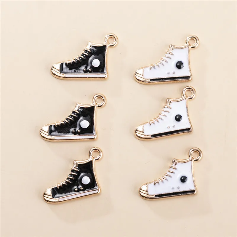 

10 искусственных эмалевых красочных Подвесок в виде обуви для женщин и девушек, ожерелье, браслет, ювелирные изделия, аксессуары