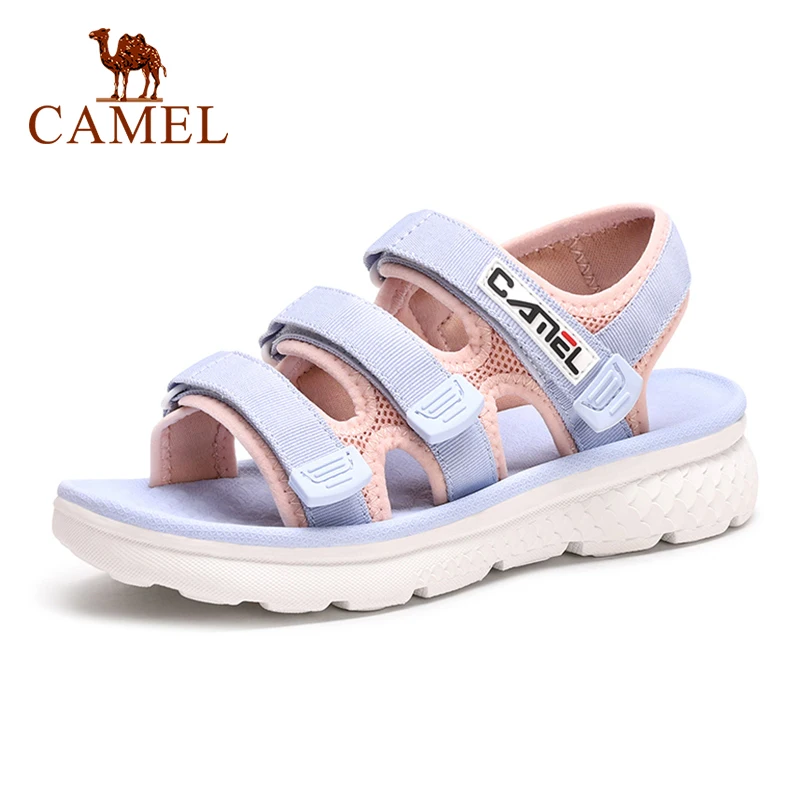 

CAMEL Women's Shoes Outdoor Summer Thick-soled Mid-heeled Velcro Casual Sports Beach Sandals Flat Bottom Water Shoes Female