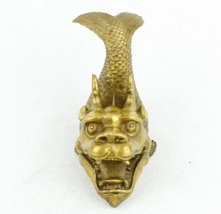 Бронзовая аророванная голова дракона рыба и украшения Aoyu