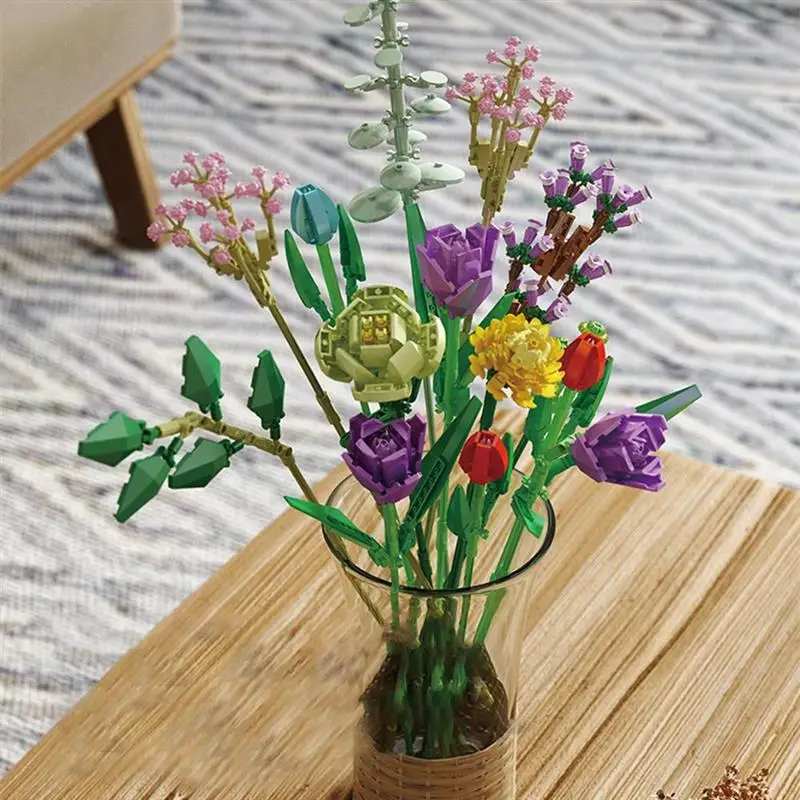 Искусственный букет модель строительного блока креативный цветов набор