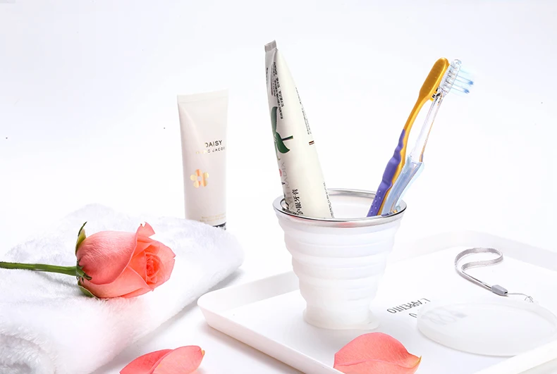 Силиконовая дорожная чашка 180/250 мл Выдвижная складная для кофе телескопическая