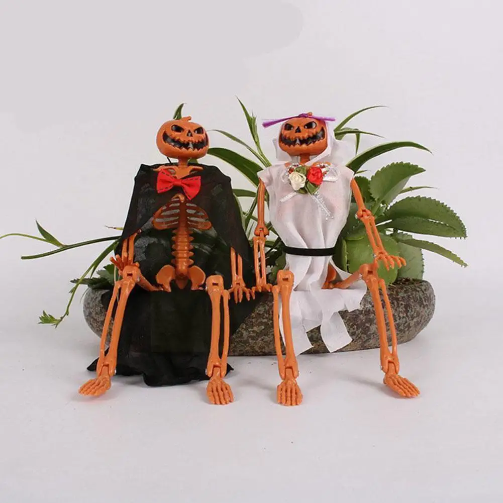 

Halloween Horror Luminous Movable Skull Skeleton Props Scary Home Glow In The Bar Halloween Dark Haunted Party House Decora E7I4