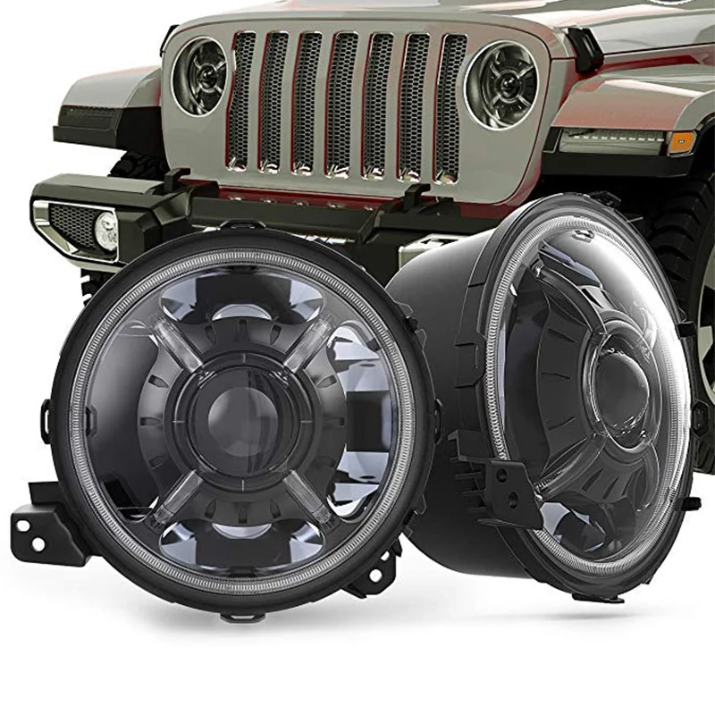9 дюймов круглый светодиодный фары для 2018 2019 джип JL Wrangler SUV с Габаритные огни