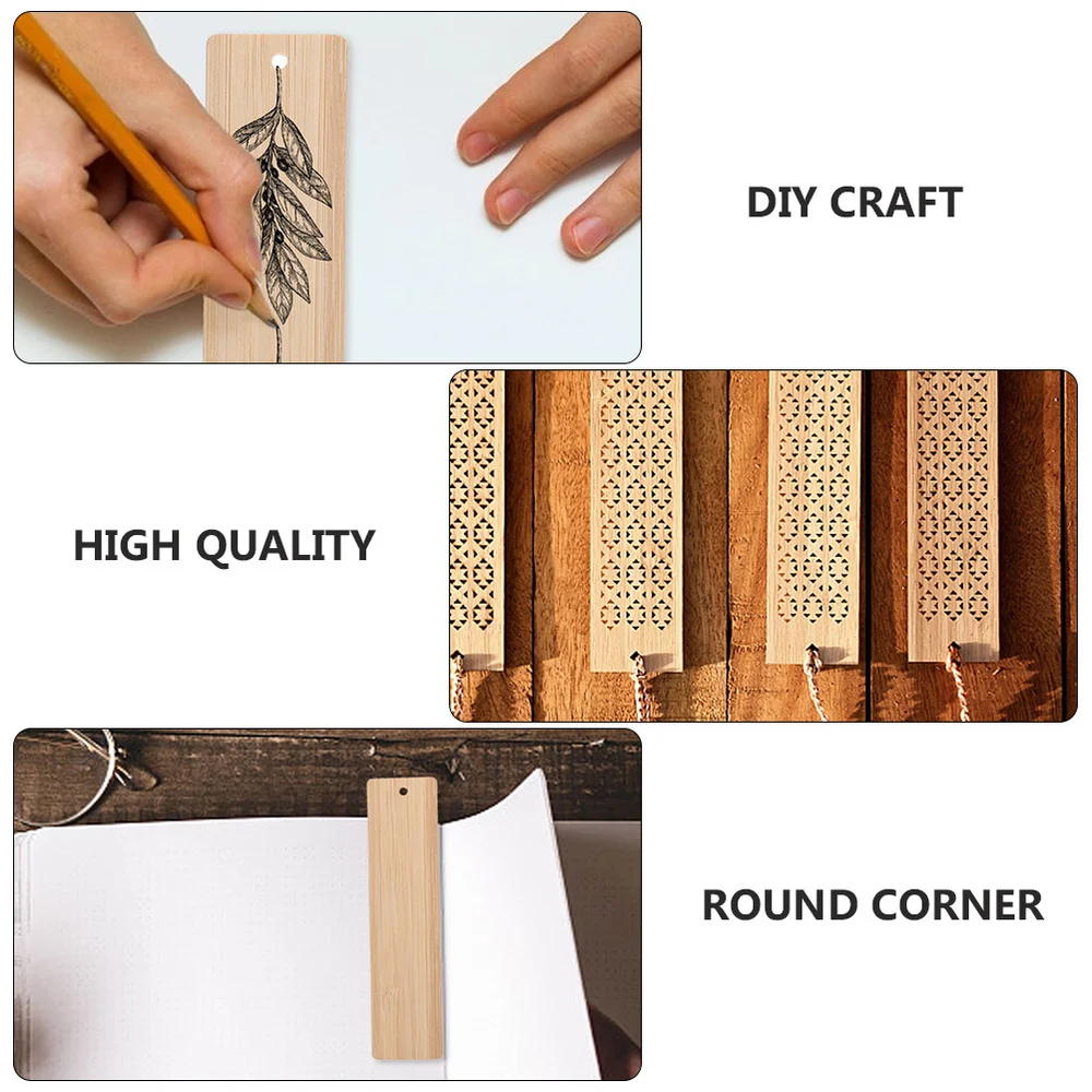 

20pcs Blank Wood Craft Unfinished Bamboo DIY for Reading