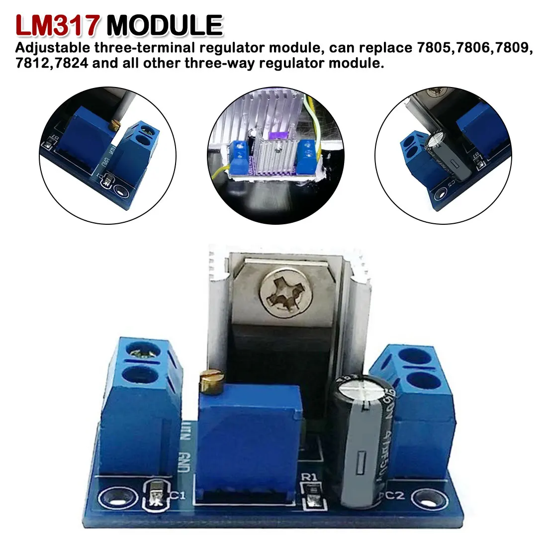 LM317 регулируемый регулятор напряжения Линейный источник питания LM317 DC-DC понижающий преобразователь модуль LM317 модуль