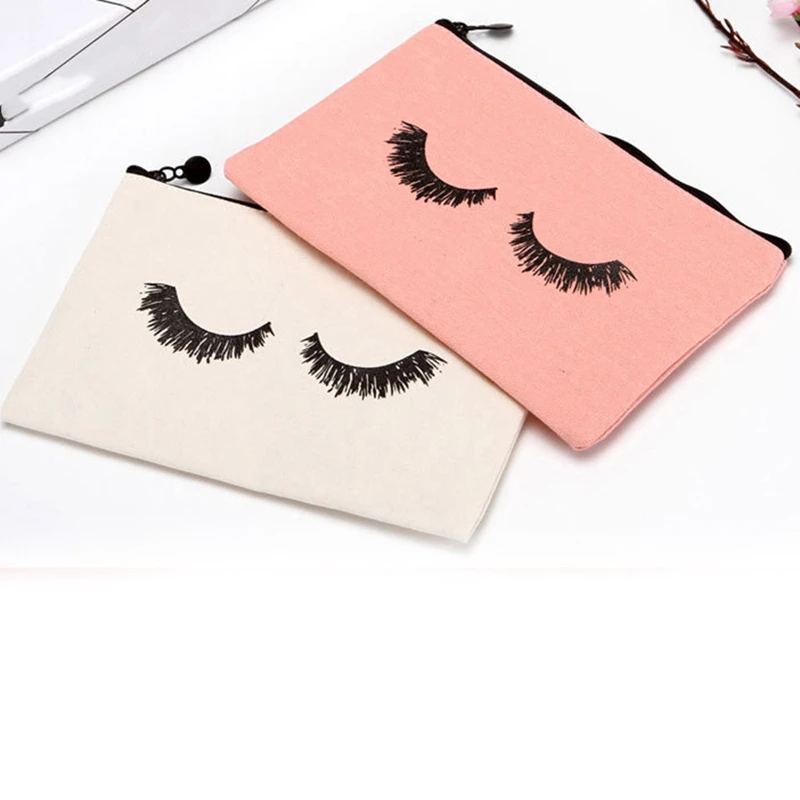 

18 Pieces Eyelash Makeup Bags Eyelash Cosmetic Bags Canvas Cosmetic Pouches Eyelash Travel Pouches Toiletry Bag Cases