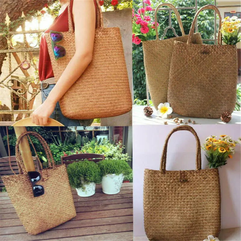 2020 Women Straw Bag Woven Handbag Purse Crossbody Boho Beach Summer Rattan Tote Bags New Womens Borsa Da Donna In Paglia | Дом и сад