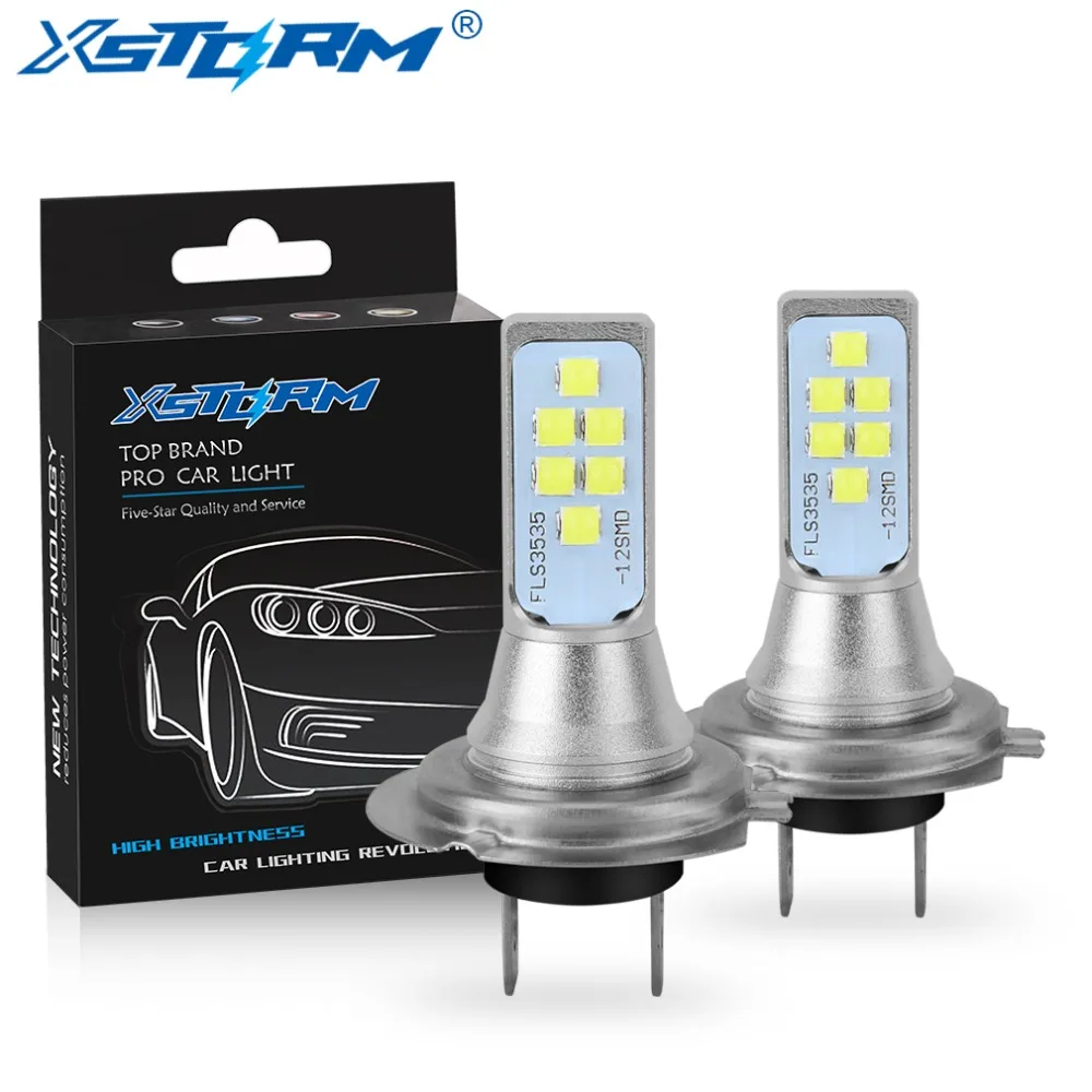 

2 шт., Автомобильные светодиодные лампы H7 12 3535SMD 12 В 24 в 6000 К