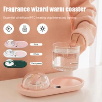 creative cup warmer night light mug heating coaster smart thermostatic heating pad coffee with aromatherapy function waterproof