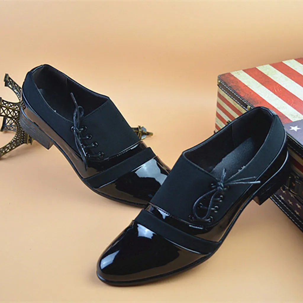 Туфли мужские классические оксфорды лакированная кожа деловые | Обувь