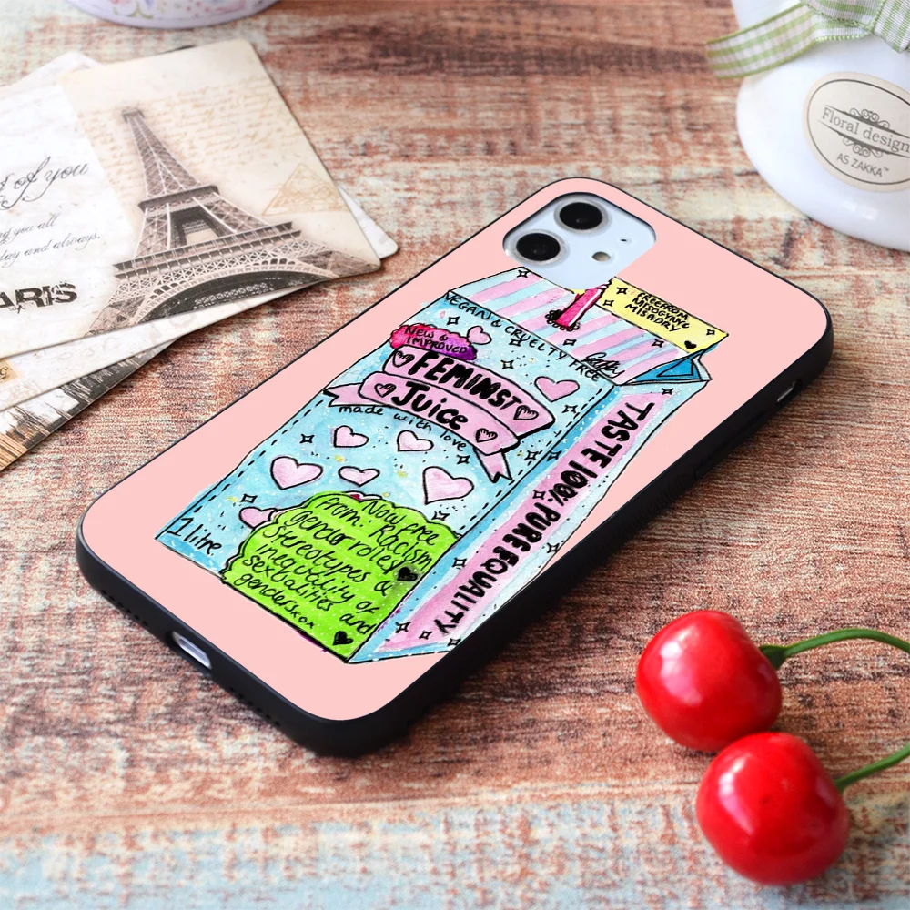 

For iPhone Feminist juice Soft TPU Border Apple iPhone Case
