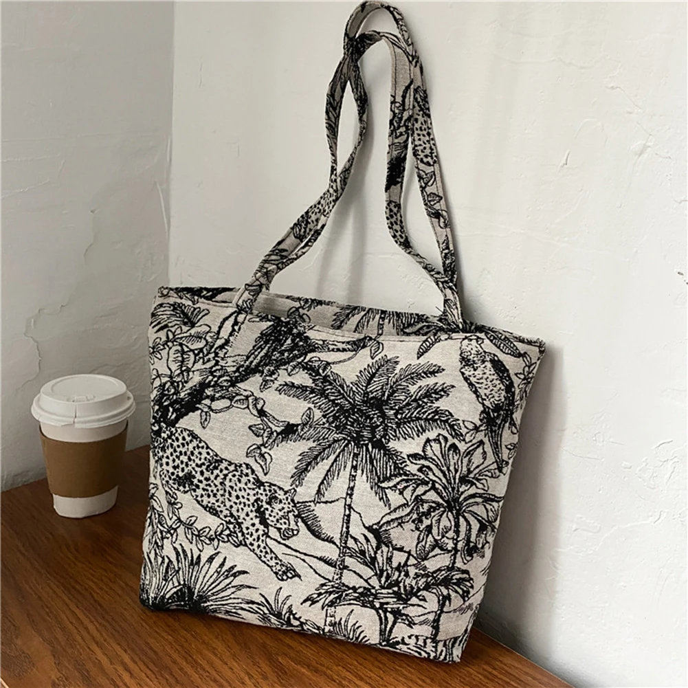 

Сумка-тоут женская из искусственной кожи, с принтом цветов и птиц