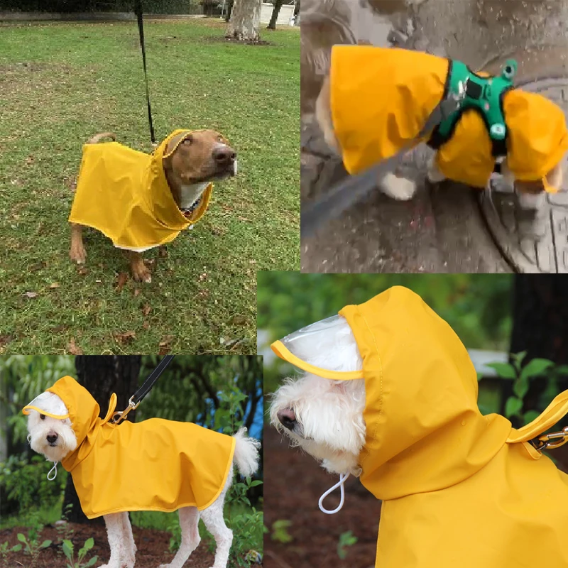 Дождевик для собак желтый легкий дождевик водонепроницаемая одежда домашних