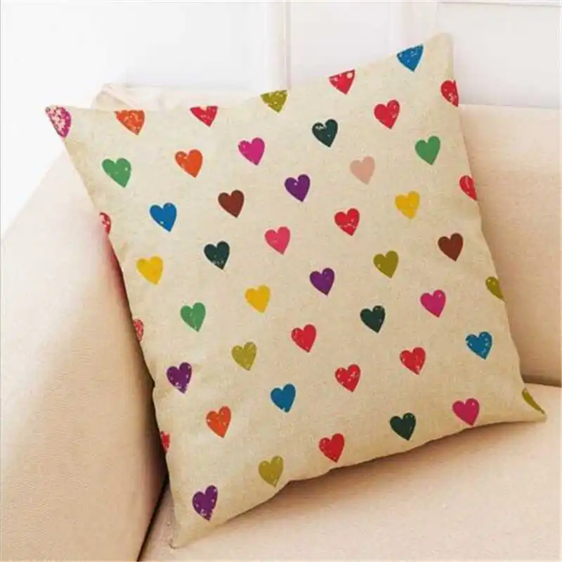 Наволочка для подушки в форме сердца на День святого Валентина хлопковая льняная