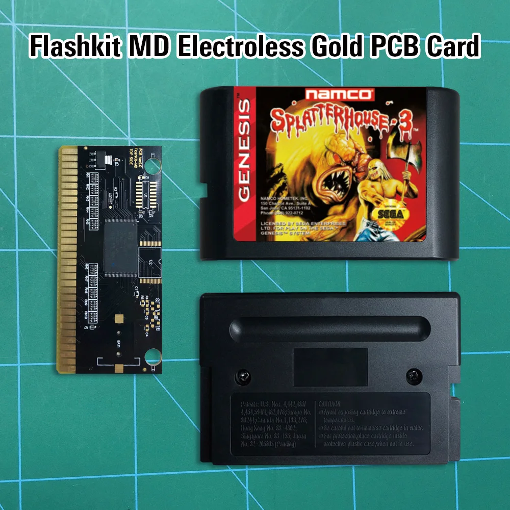 Splatterhouse 3 Flashkit MD никелевое золото схема на основе печатной платы 16 бит игры