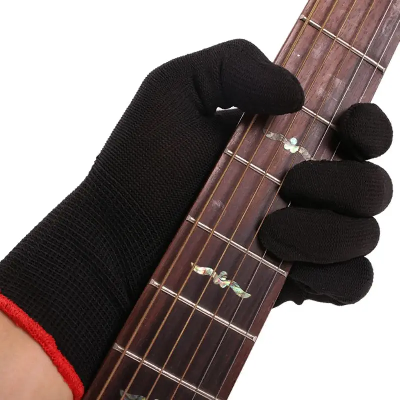 2pcs anti slip nylon handschuhe gitarre bass handschuh musical instrument praxis hand abdeckung für elektrische akustische gitarren spieler free