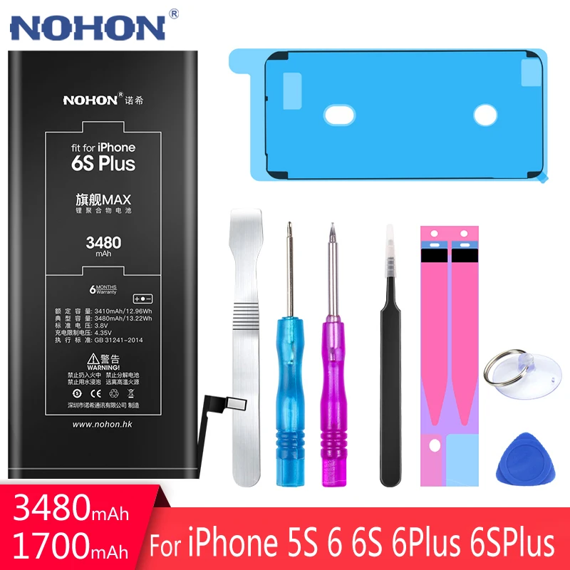 Nohon аккумулятор для Apple iPhone 6 S/6 Plus/5s/5C 6plus 6splus iPhone6 iPhone6S оригинальный телефон замена