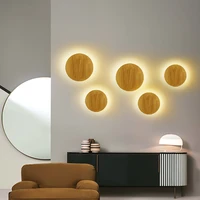 modern led creative wood wall lamps living room decoration bedroom wall lighting wall sconces home light fixture moon restaurant