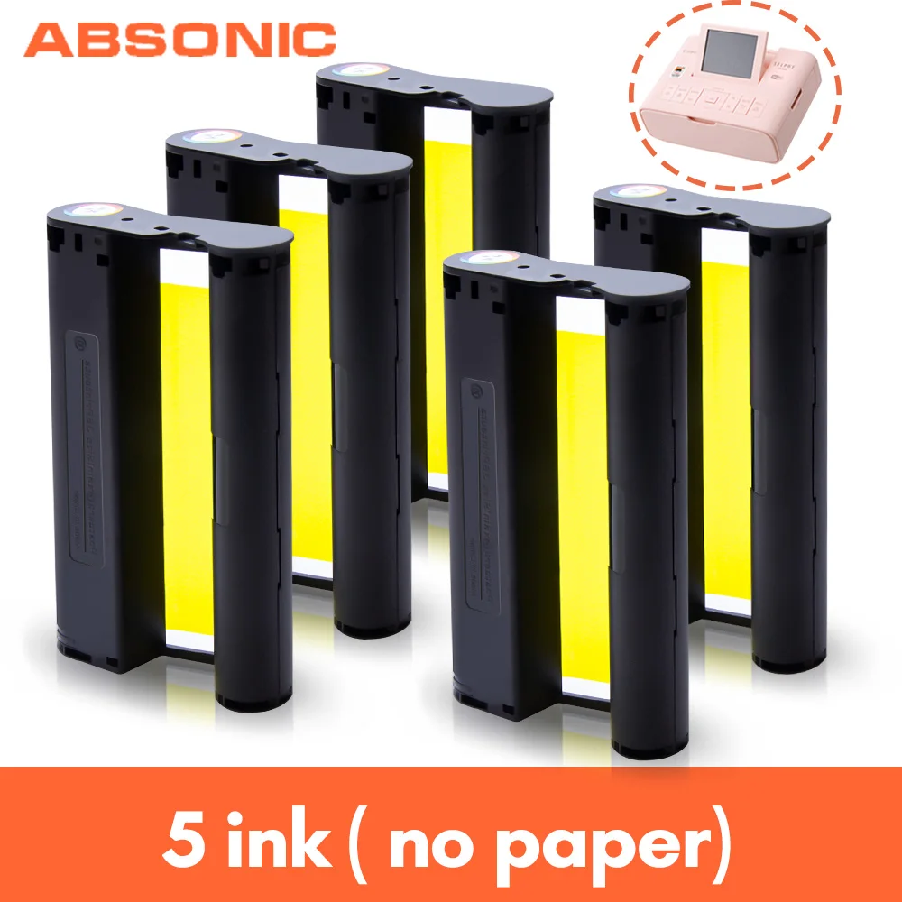 Absonic 5PK KP-108IN для Canon Selphy чернильный картридж 6 дюймов CP1200 CP1300 CP910 CP900 фотопечать без
