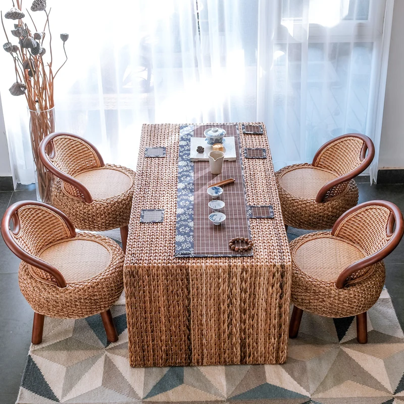 Маленький кофейный столик для балкона чайный и стул в стиле кунг фу простой