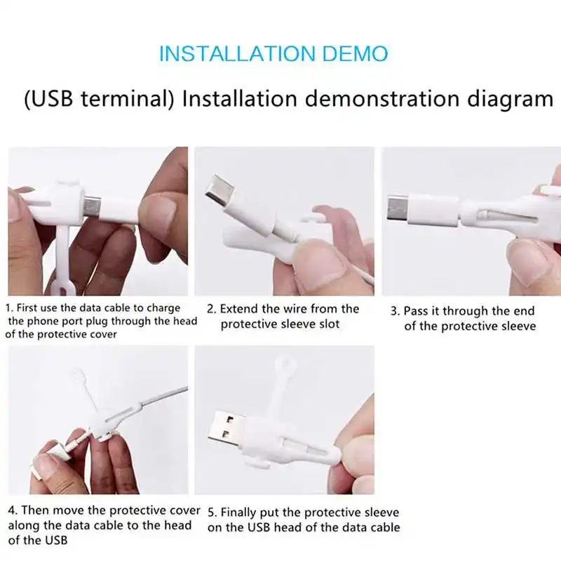 

Cable Potector Silicone USB Charger Protector For iPhone Cell Phone Earphone USB Data Cable Protector
