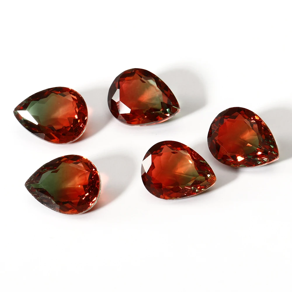 2 3 CT груша Форма кроя неоправленный полудрагоценный камень 7x9 мм арбуза красочный
