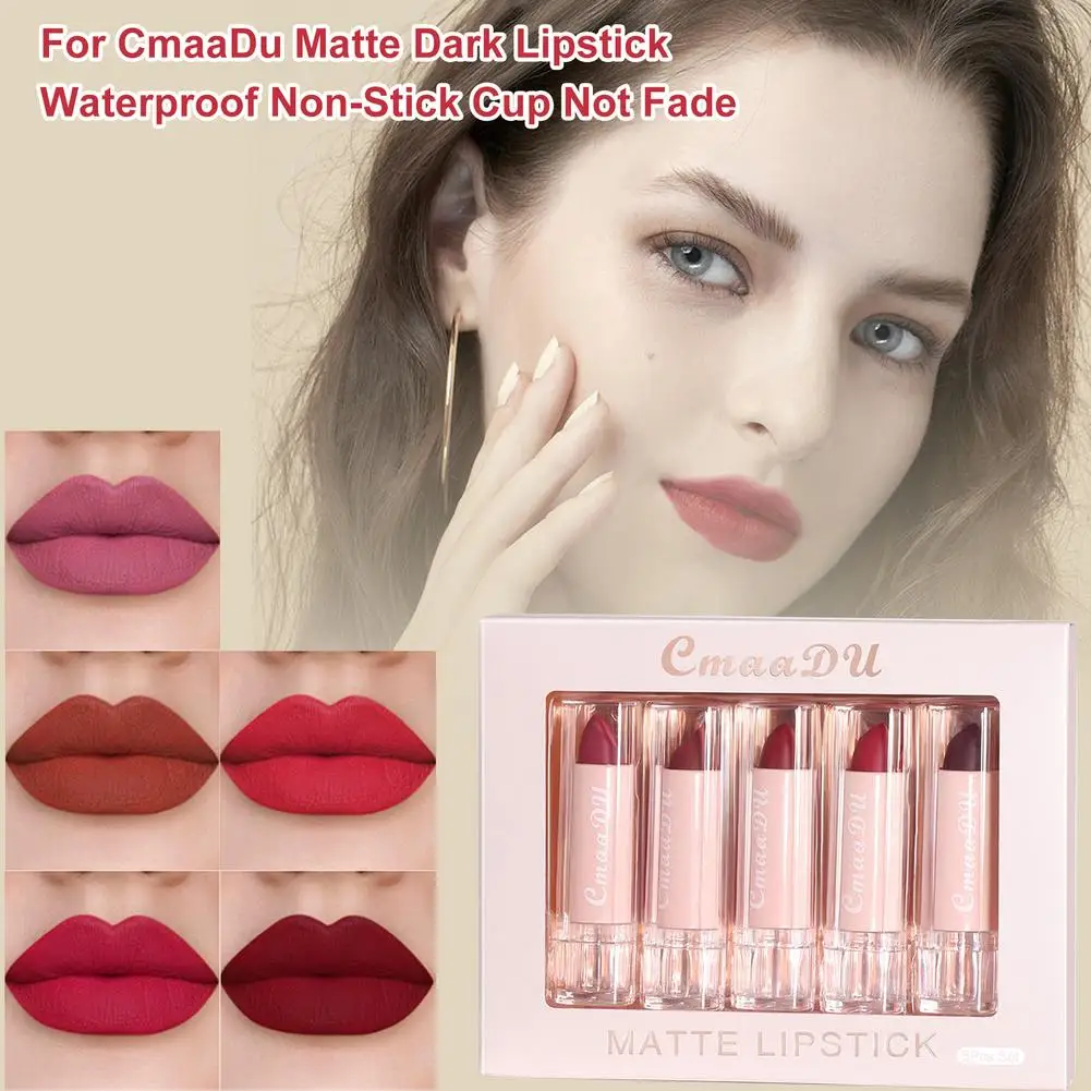 

CmaaDu 15 Colors Matte Lipstick Tubes Waterproof Long Lasting Sexy Purple Lipstick Pigments Makeup Never Fade Away TSLM2