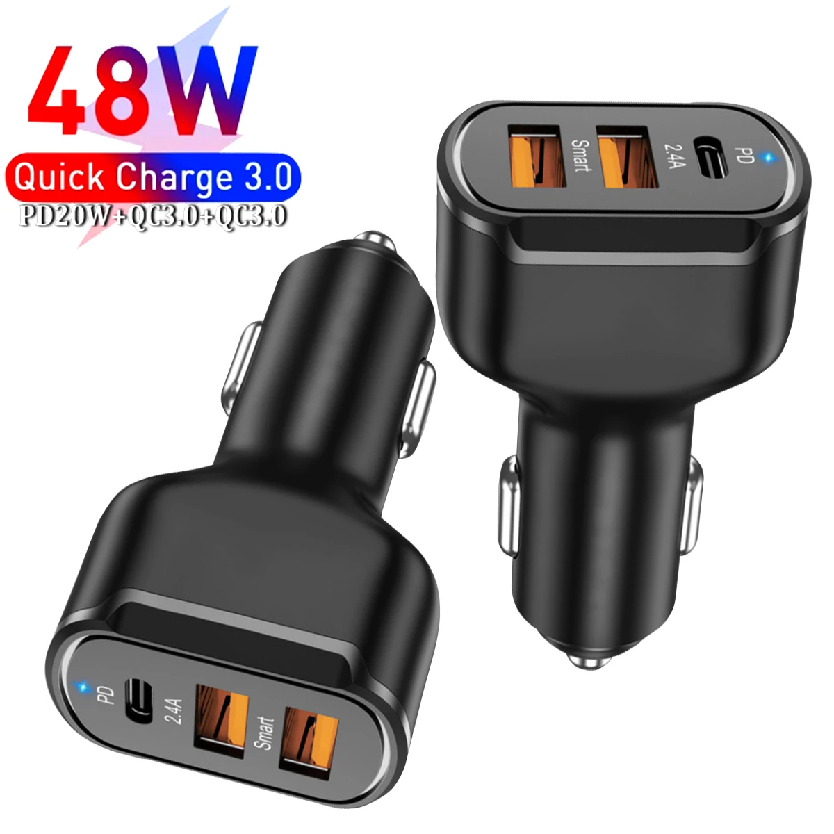 Автомобильное зарядное устройство быстрое USB для Redmi Xiaomi Iphone планшетов MacBook Pro Air