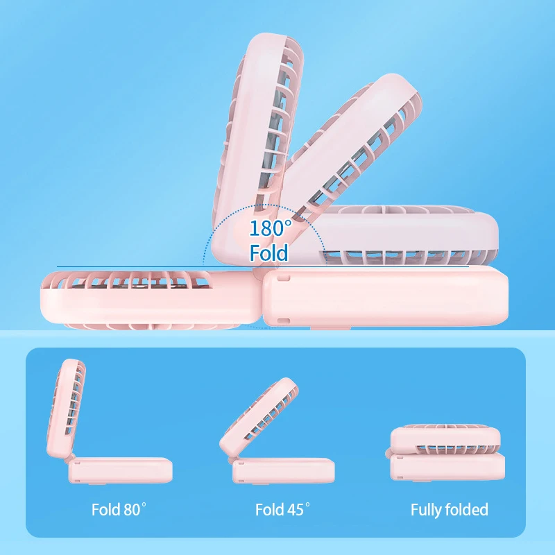 

Built-in Cable Charging Box Fans Student Outdoors Portable Small Fan Mini Air Cooler Desktop Hanging Neck Folding Handheld Fan