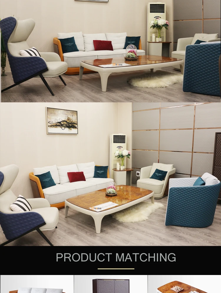 Italy Style Modern Luxury Home Study Living Room Office furniture Three seaters Office Sofa Couch