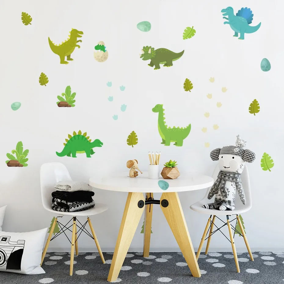 Новые Мультяшные наклейки на стену с динозавром домашний декор для детской