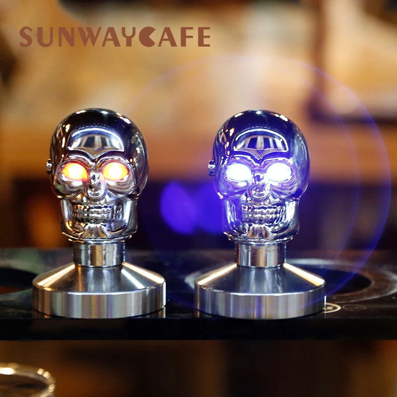 Темпер для кофе в виде черепа эспрессо 58 мм с плоским основанием из нержавеющей