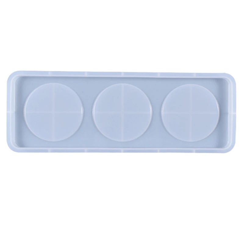 

Crystal Epoxy Resin Mold 3-Grids Wine Bottle Tray Wine Cup Plate Board Silicone Mould DIY Crafts Home Decorations Mold B36D