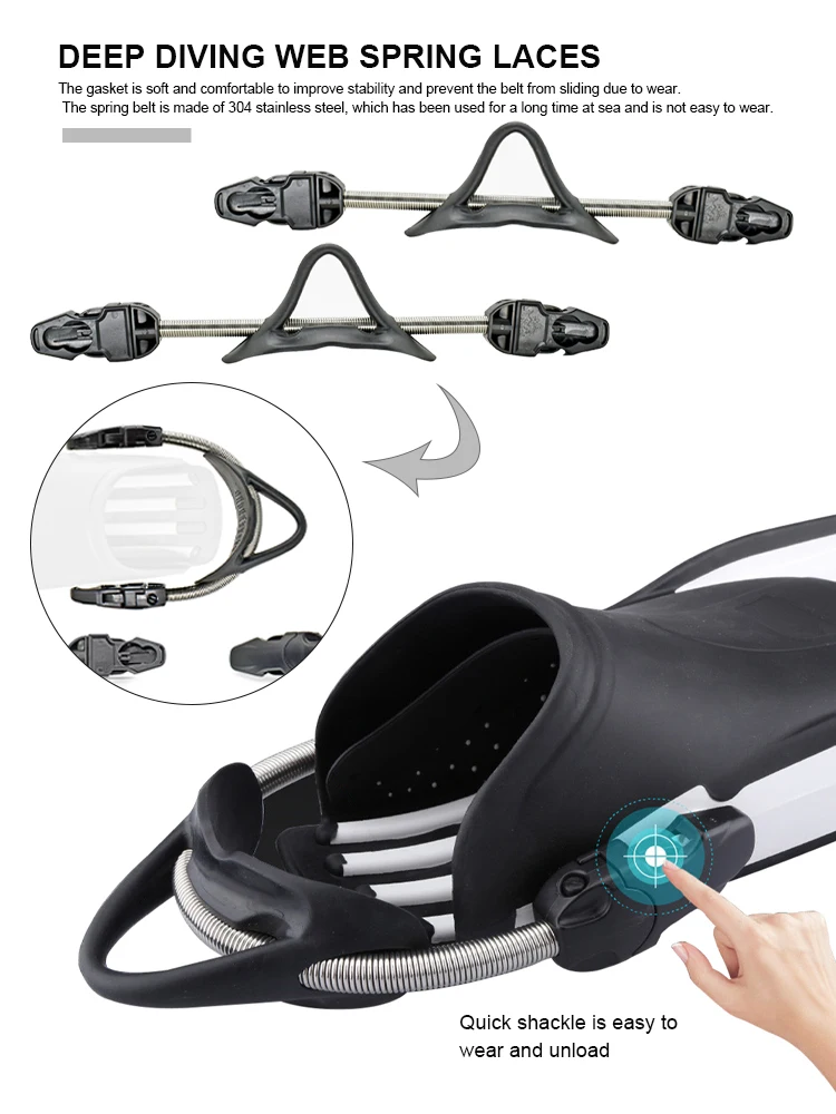 

Swimming Fin Diving Fin Spring Heel Strap With Quick Release Buckles Quick Release Buckles For Outdoor Diving