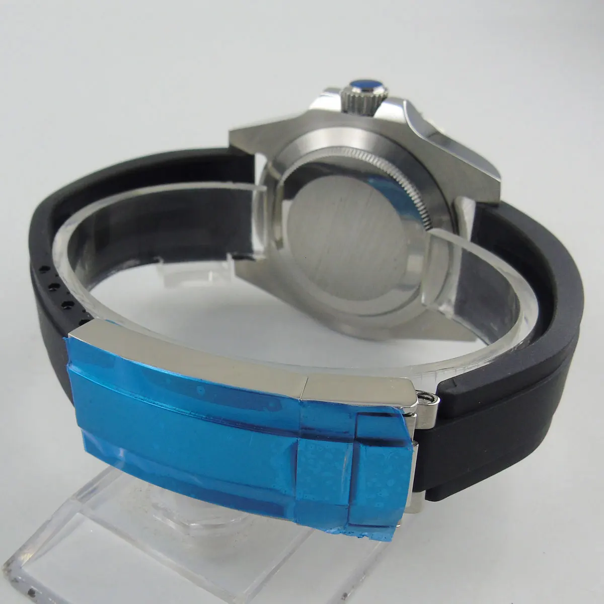 Продажа Мужские черные Автоматические часы BLIGER, 40 мм, 24 Драгоценности NH35 PT5000, лупа даты, светящийся резиновый ремешок, корона, керамика, YM ободок