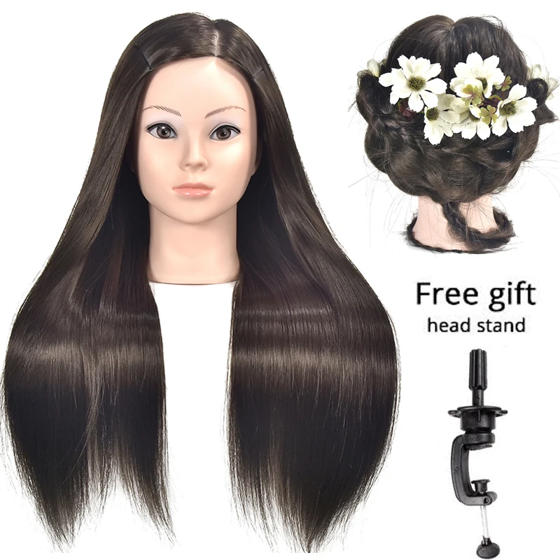 Тренировочная голова манекен для париков 65 см Профессиональная парикмахерская