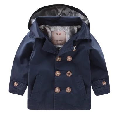 Полосатые куртки с капюшоном для мальчиков Весенняя брендовая дизайнерская