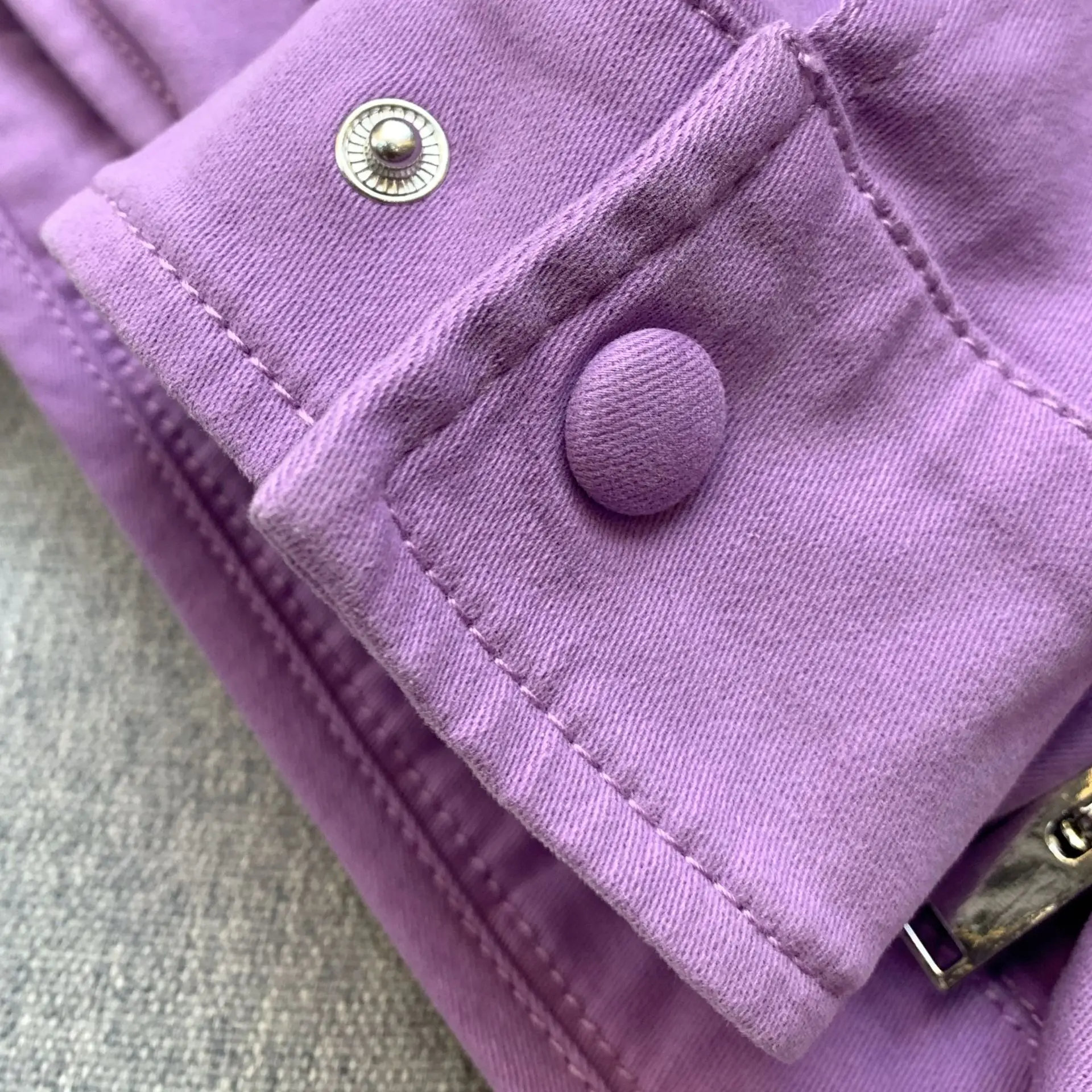 

2020 Autumn and Winter New Taro Purple Hooded Tooling Pocket Jacket