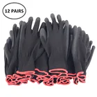 Универсальные перчатки из нитрильного полиуретана с покрытием, 12 пар, SML, перчатки с покрытием ладони для садоводства, рабочие перчатки для механиков