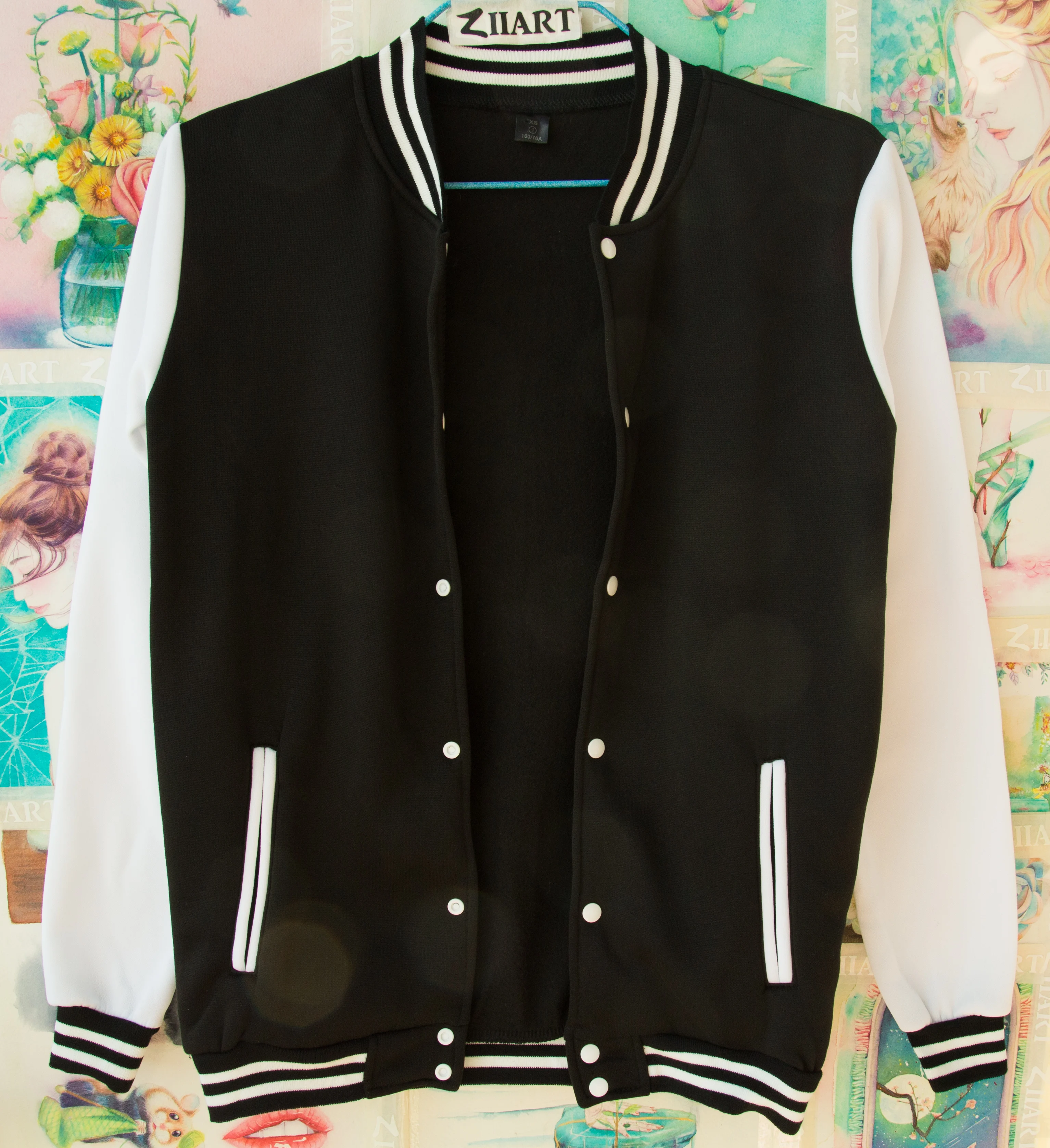 Бейсбольная куртка ZIIART для женщин и девочек флисовое пальто на молнии 2 цвета XXS 4XL