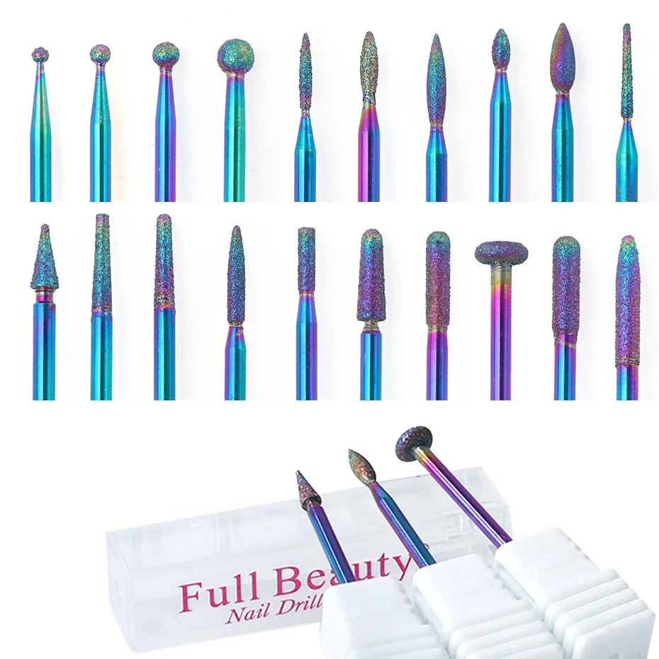 Алмазные сверла для ногтей радужные карбидные фрезы кутикулы электрической