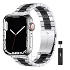 Браслет из нержавеющей стали для Apple Watch Series 7, металлический звеньевой браслет для iWatch SE 6 5 4 3 38 мм 40 мм 42 мм 44 мм