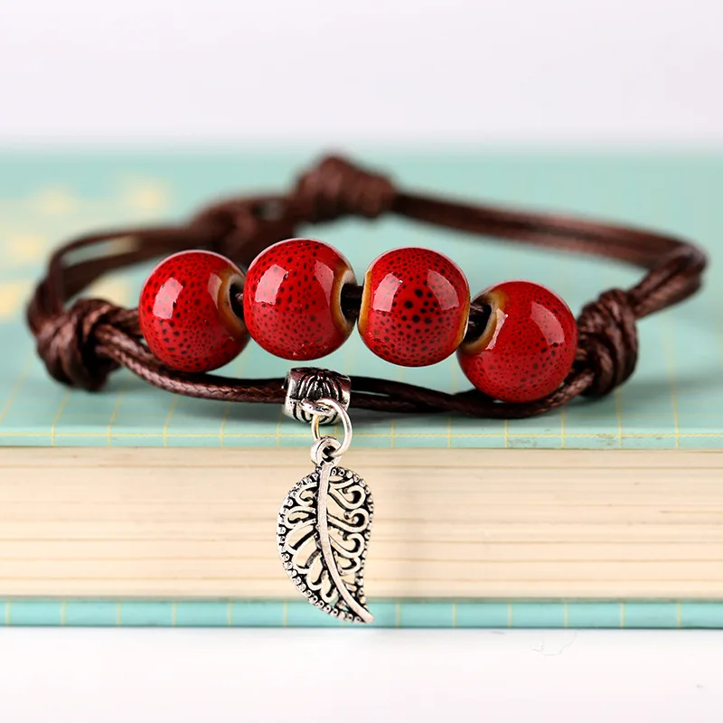 Винтажном этническом стиле Танкетка Стиль цветок глазури керамические бусы