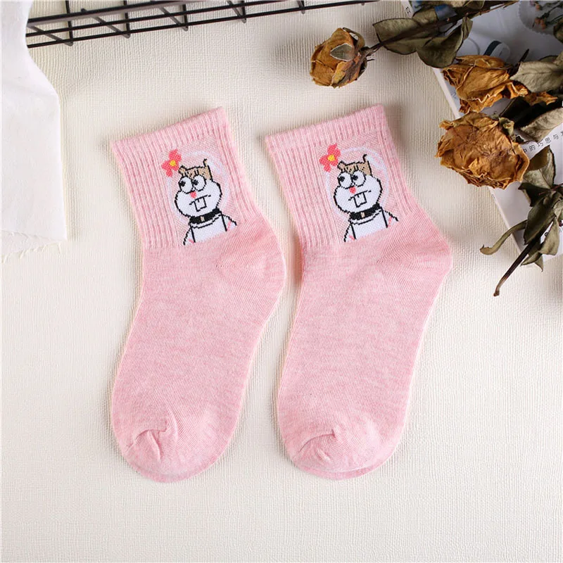 Spring And Summer Korean Milk Dinosaur Cat Puppy Men And Women Socks With Print Cute Cartoon Animals Kawaii Funny Socks images - 6